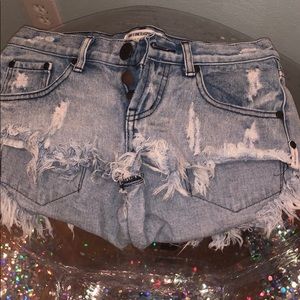 Blue jean shorts